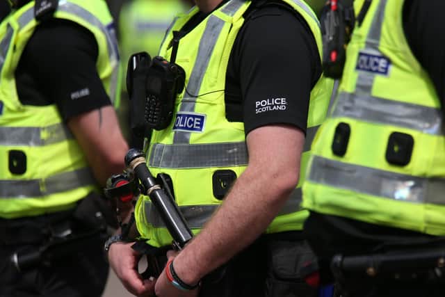 A number of Police Scotland officers in uniform