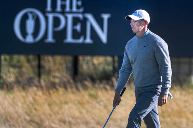 Rory McIlroy pictured during a practice round on Tuesday for The 154th Open Championship at Royal Birkdale