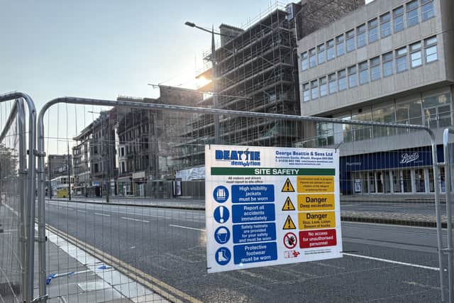 Part of Princes Street remains closed to vehicles and pedestrians (Danyel VanReenan/PA)