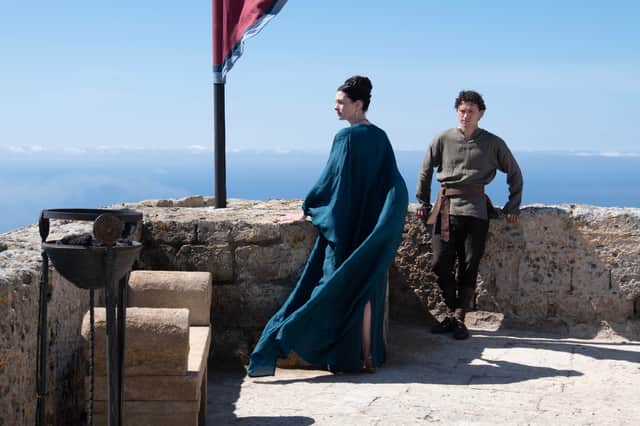 Anne Hathaway is Penelope and Tom Holland is Telemachus in The Odyssey