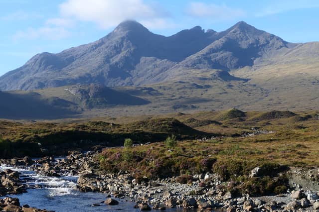 Open hill on Skye: Cuillin from Sligachan