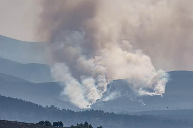 The wilfire broke out shortly before noon on Wednesday by Ryovan Bothy near Nethy Bridge . PIC: Graham Hazlegreaves