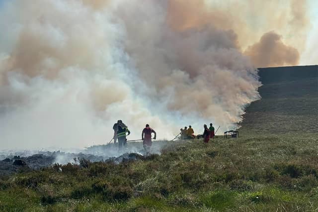 Firefighters in Cairngorms National Park PIC: RSPB/PA Wire