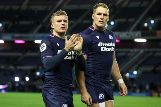 Darcy Graham (L) and Duhan van der Merwe return to the Scotland starting XV against Fiji.