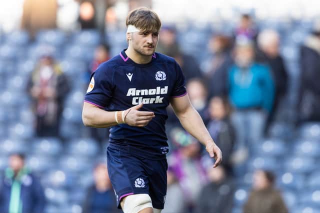 Freddy Douglas will make his first start for Scotland against Fiji at Murrayfield on Saturday. (Photo by Ross MacDonald / SNS Group)