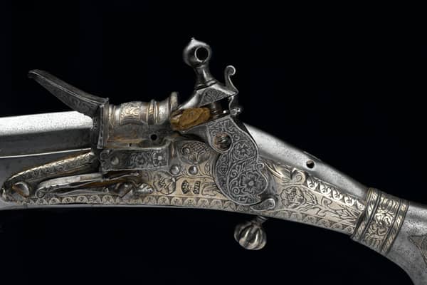 One of two rare Jacobite era pistols representing a "tumultuous" period of Scottish history which are to be reunited for the first time in more than 30 years in a new exhibition, Tartan & Turmoil: The Angus Jacobite Story, in Montrose