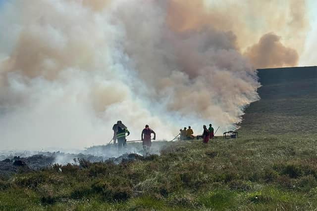 A wildfire started near Nethy Bridge late on Wednesday morning spread about six kilometres squared by the next day.