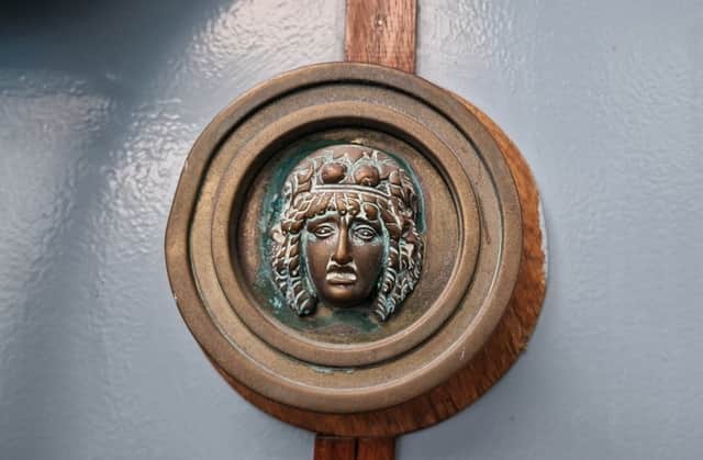 A Greek head in the battery room at Noss Head lighthouse