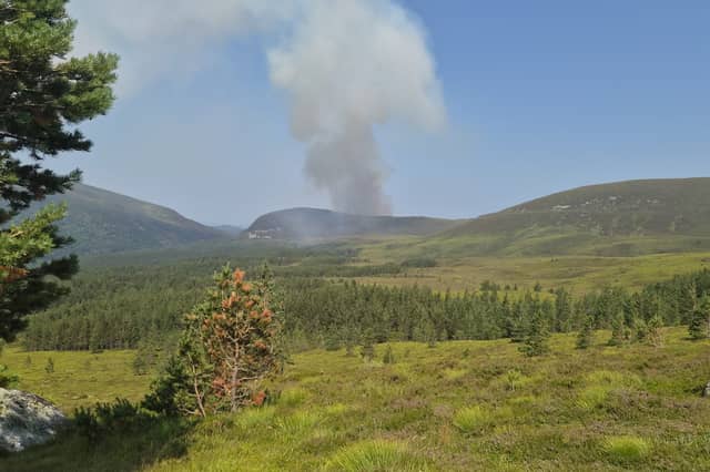 Residents have been evacuated after the large blaze broke out in the Scottish Highlands, sending large volumes of smoke towards nearby towns.