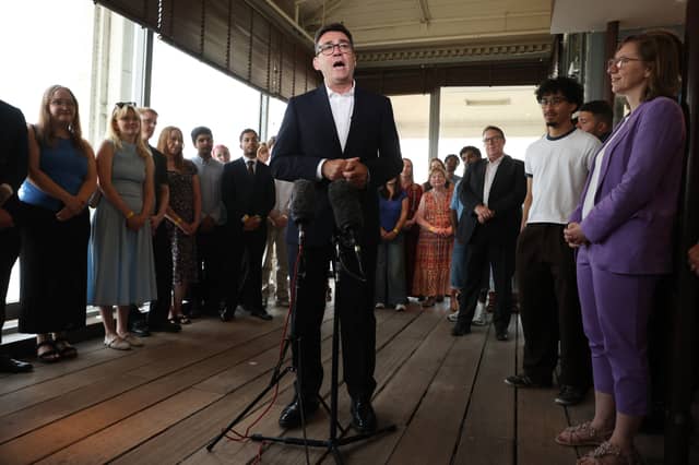 Andy Burnham gives a speech in Gravesend in his first official visit as leader of the Labour party (Picture: Dan Kitwood)