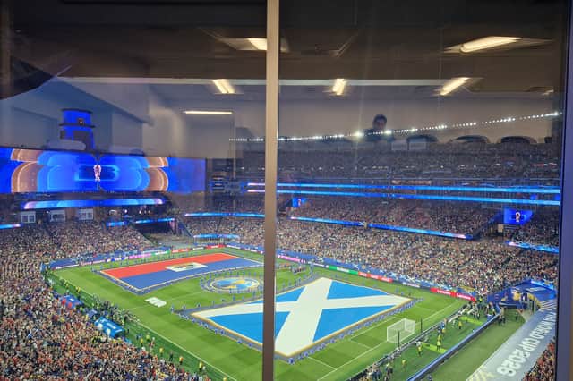 The view from the press box at the Boston Stadium ahead of Scotland v Haiti.