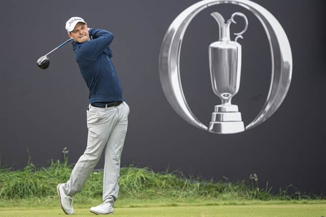 Jack McDonald  hits the opening shot in the third round of the 154th Open at Royal Birkdale 