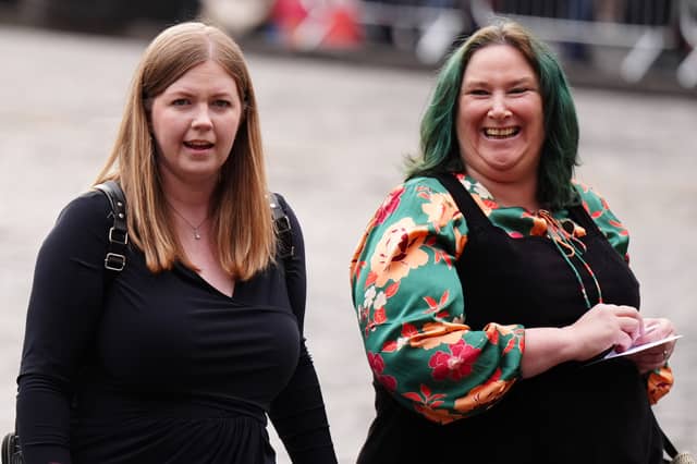 Scottish Greens co-leader Gilliam Mackay (left) with Cara McKee