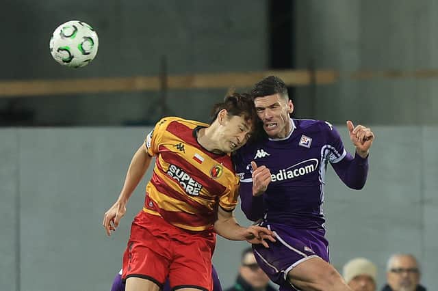 Rangers will play Jagellonia Bialystok and their former Celtic defender Yuki Kobayashi, left, in the Europa League.