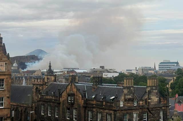 Smoke could be seen from miles around the city on Sunday night