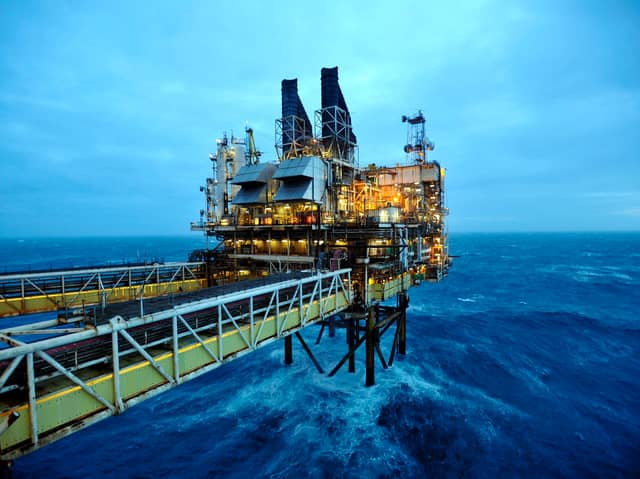 A platform in the North Sea, around 100 miles east of Aberdeen