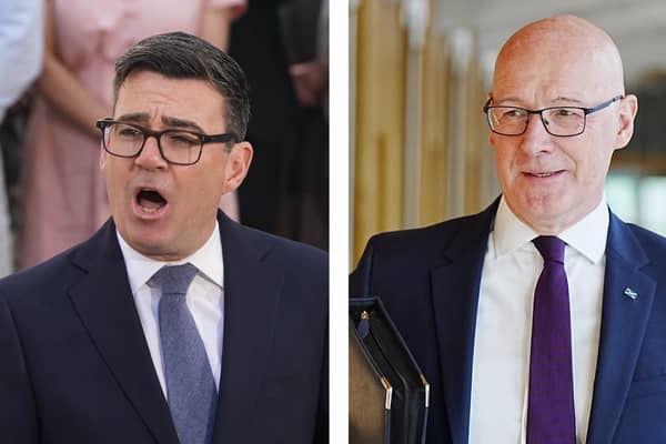 Prime Minister Andy Burnham (left) has spoke with John Swinney over the phone.