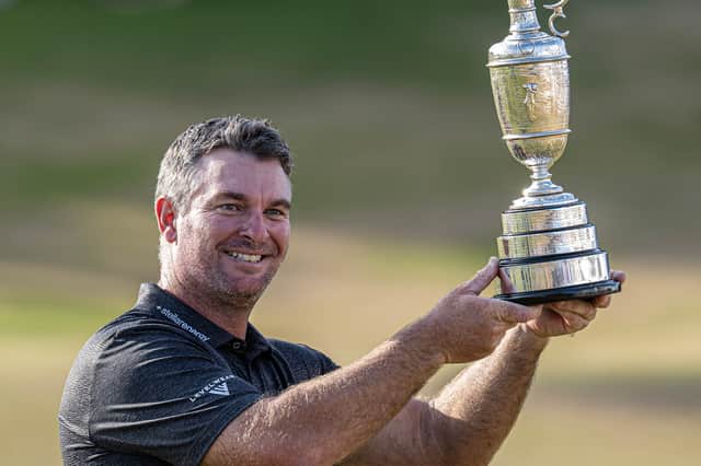 Ryan Fox holds the Claret Jug aloft winning The 154th Open Championship at Royal Birkdale