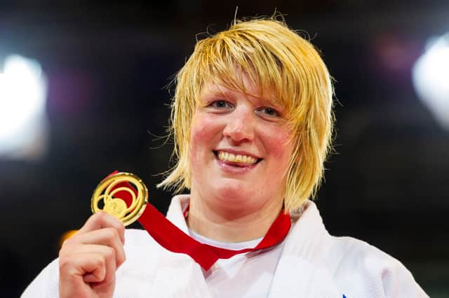Scotland's Sarah Adlington after winning gold at the 2014 Commonwealth Games.