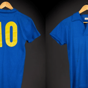 The shirt worn by Pele during the 1958 World Cup final sold for £3.6m at a Sotheby's auction in New York