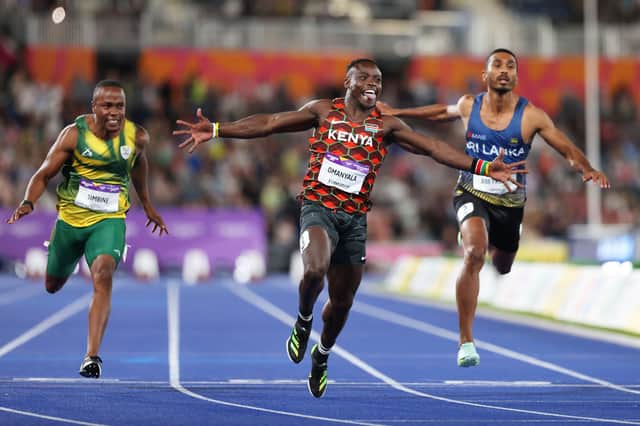 Kenya's Ferdinand Omanyala wins the gold medal in the Men's 100m Final during the 2022 Commonwealth Games in Birmingham (Picture: Michael Steele)
