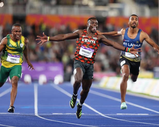 Kenya's Ferdinand Omanyala wins the gold medal in the Men's 100m Final during the 2022 Commonwealth Games in Birmingham (Picture: Michael Steele)