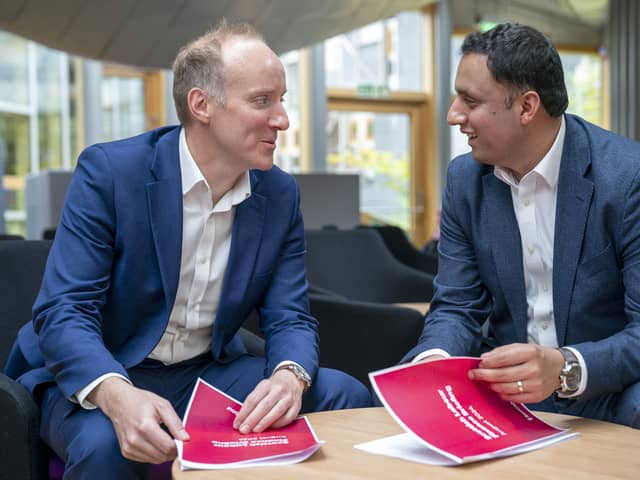 Michael Marra, left, with Anas Sarwar (Jane Barlow/PA)