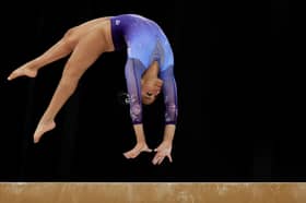 Gymnast Tiana Sumanasekera of Sri Lanka takes part in training ahead of the Glasgow 2026 Commonwealth Games (Picture: Naomi Baker)