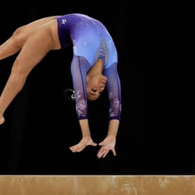 Gymnast Tiana Sumanasekera of Sri Lanka takes part in training ahead of the Glasgow 2026 Commonwealth Games (Picture: Naomi Baker)