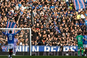 The Union Bears watch on during Rangers' 2-1 win over Saint-Etienne at Ibrox.