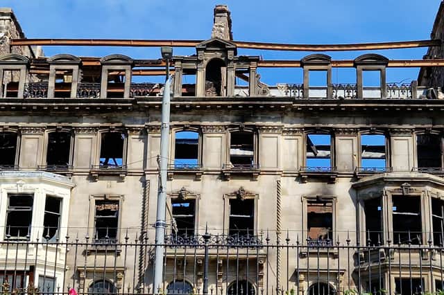 The fire-ravaged former Debenhams store on Princes Street
