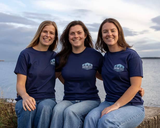 The Saltire Tides team, from left, Jenna Volpert, Ellen Clark and Lauren Wilde-Arnold