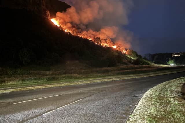 A wildfire burning near Arthur's Seat in Edinburgh (Picture:: Neil Pooran)