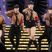 Dancers dressed as Nazi SS officers sing Springtime for Hitler during a live performance of the 1967 musical comedy The Producers at Admiral's Palast theatre in Berlin ahead of its premiere in Germany in 2009 (Picture: John MacDougall)