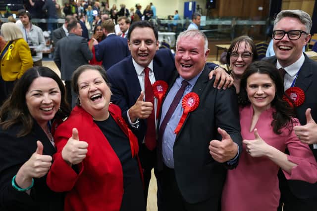 Monica Lennon, Jackie Baillie, Anas Sarwar, Davy Russell and others celebrate last year after Scottish Labour won the Hamilton, Larkhall and Stonehouse by-election (Picture: Jeff J Mitchell)