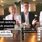 Prime Minister Andy Burnham and Chancellor John Healey blind rank pub snacks