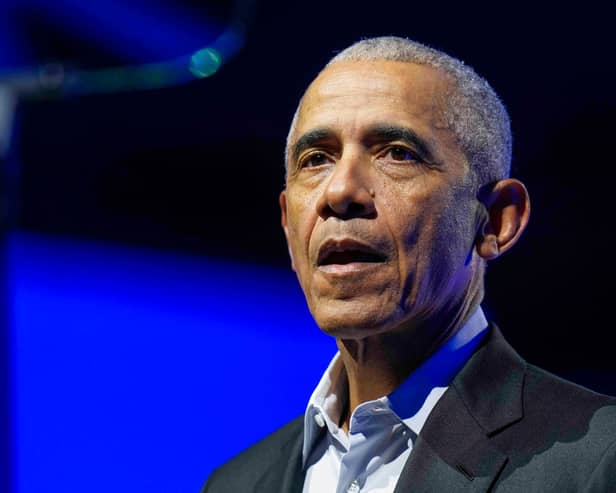 Former US president Barack Obama spoke at the Hydro in Glasgow (Erin Hooley/PA)