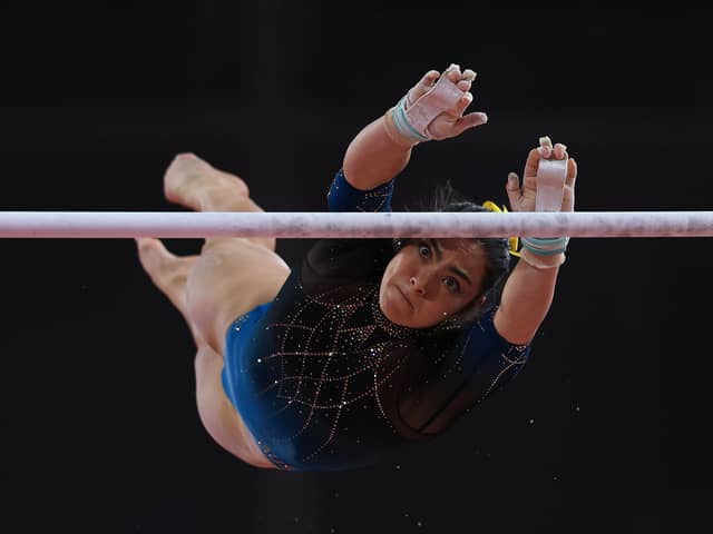 Georgia Godwin of Team Australia competes in Uneven Bars