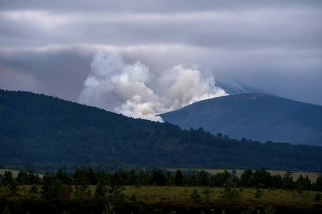 The wildfire near Nethy Bridge.