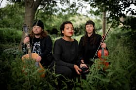 Malaika Kegode, centre, with Joe Williams and Beth Roberts, her musical collaborators on Badgers.