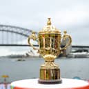 The Webb Ellis Cup in Sydney where the 2027 Rugby World Cup final will be staged.