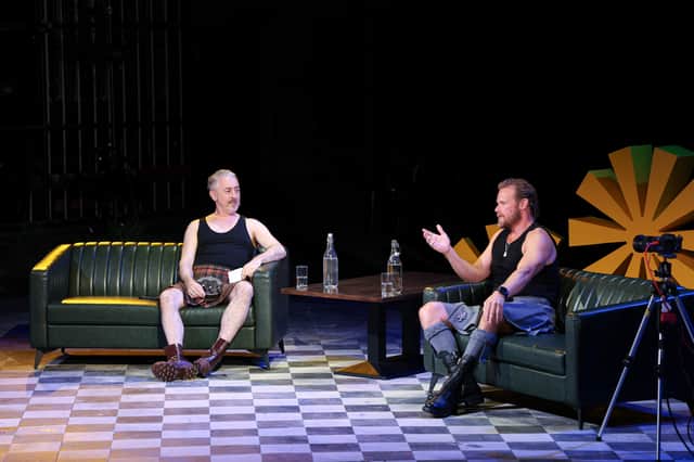 Alan Cumming and Sam Heughan on stage in Pitlochry