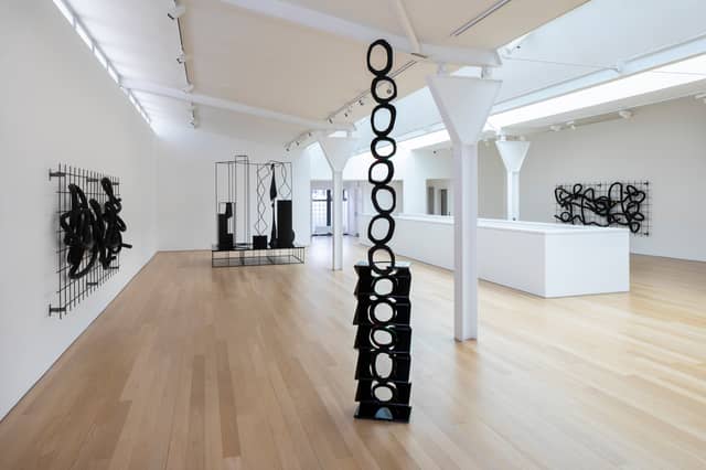 Installation view of the Eva Rothschild exhibition at the Fruitmarket in Edinburgh