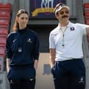 The fourth season of Ted Lasso sees the coach lead a women’s football team alongside Tanya Reynolds (Colin Hutton/Apple TV/PA)