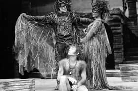 Singer Cleo Laine as Titania, Robin Bailey as Oberon and Hywel Bennett as Puck in the Pop Theatre production of A Midsummer Night's Dream at the Assembly Hall, during the Edinburgh Festival 1967.