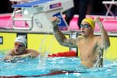 Flynn Southam of Team Australia celebrates after winning the gold medal during the Men's 100m Freestyle Final 
