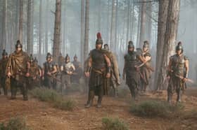 Matt Damon, centre, as Odysseus in The Odyssey