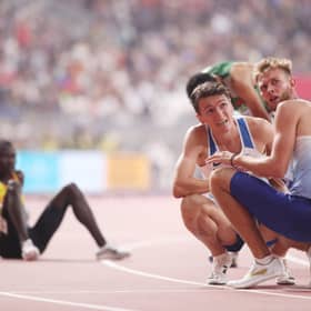 Josh Kerr, right, and Jake Wightman who will go head to head in the Commonwealth Games mile at Scotstoun on Saturday night.