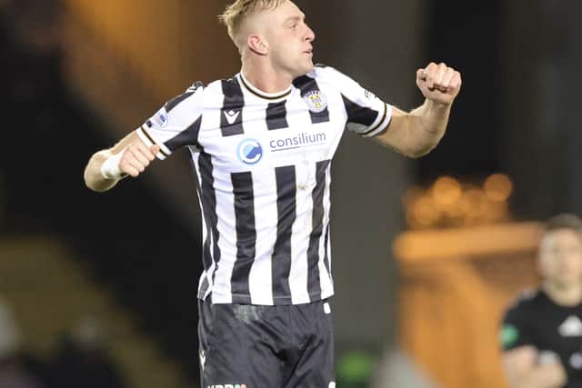 Killian Phillips celebrates scoring for St Mirren.