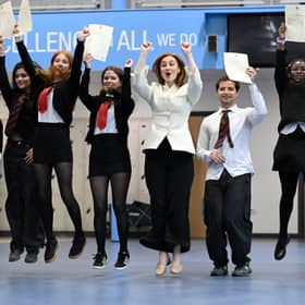 Scottish Education Secretary Mairi McAllan with students at Broughton High School in Edinburgh